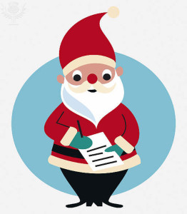 Santa Clause writing notes, illustration