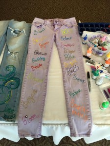 Kellen Kissinger's '15 painted jeans Photo provided by Molly McElroy