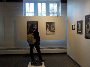 Amanda Jewell '16 waders around the art exhibits  Photo provided by Danniele Fulmer