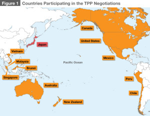 Countries participating in the TPP Negotiations Photo provided by Creative Commons